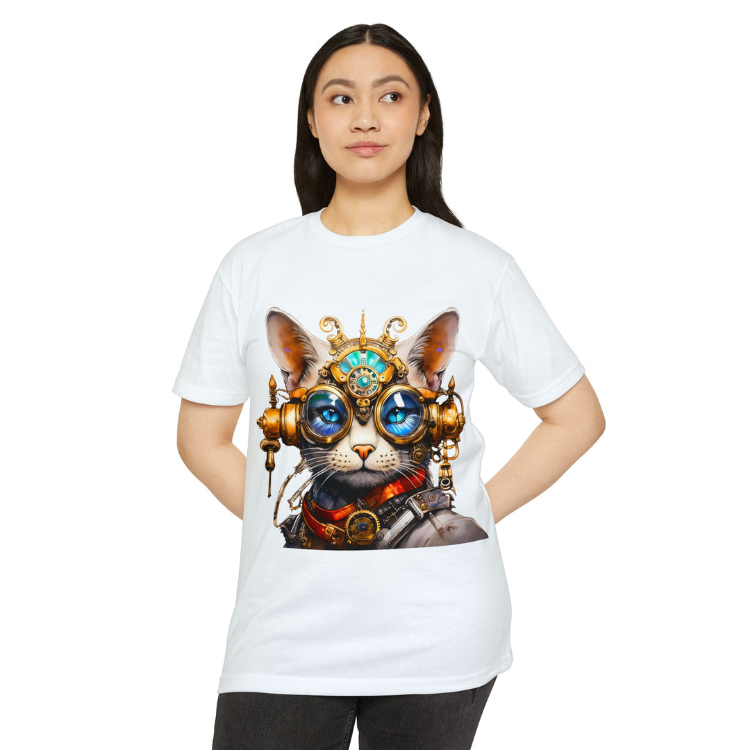 Steampunk Cat Art Shirt - Mechanical Feline Fantasy