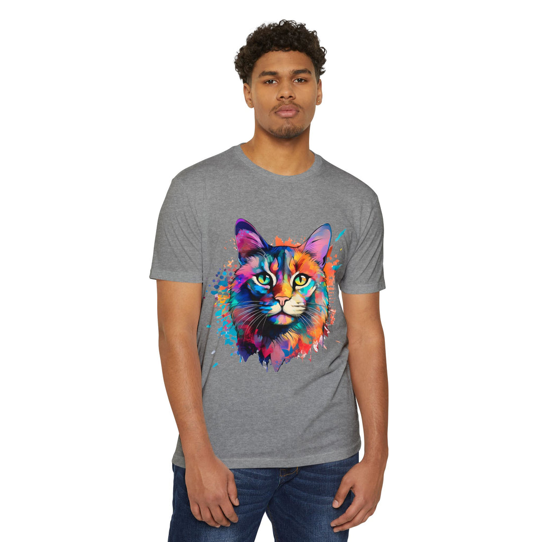 Colorful Cat Portrait Shirt - Abstract Feline Art