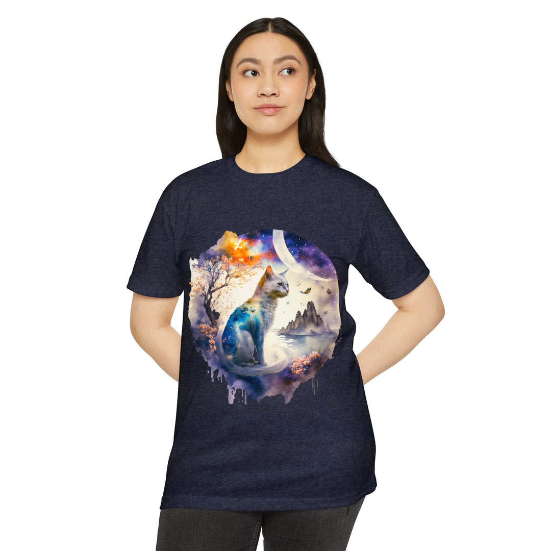 Cosmic Dreams Cat Top - Unisex Lunar Fantasy T-Shirt