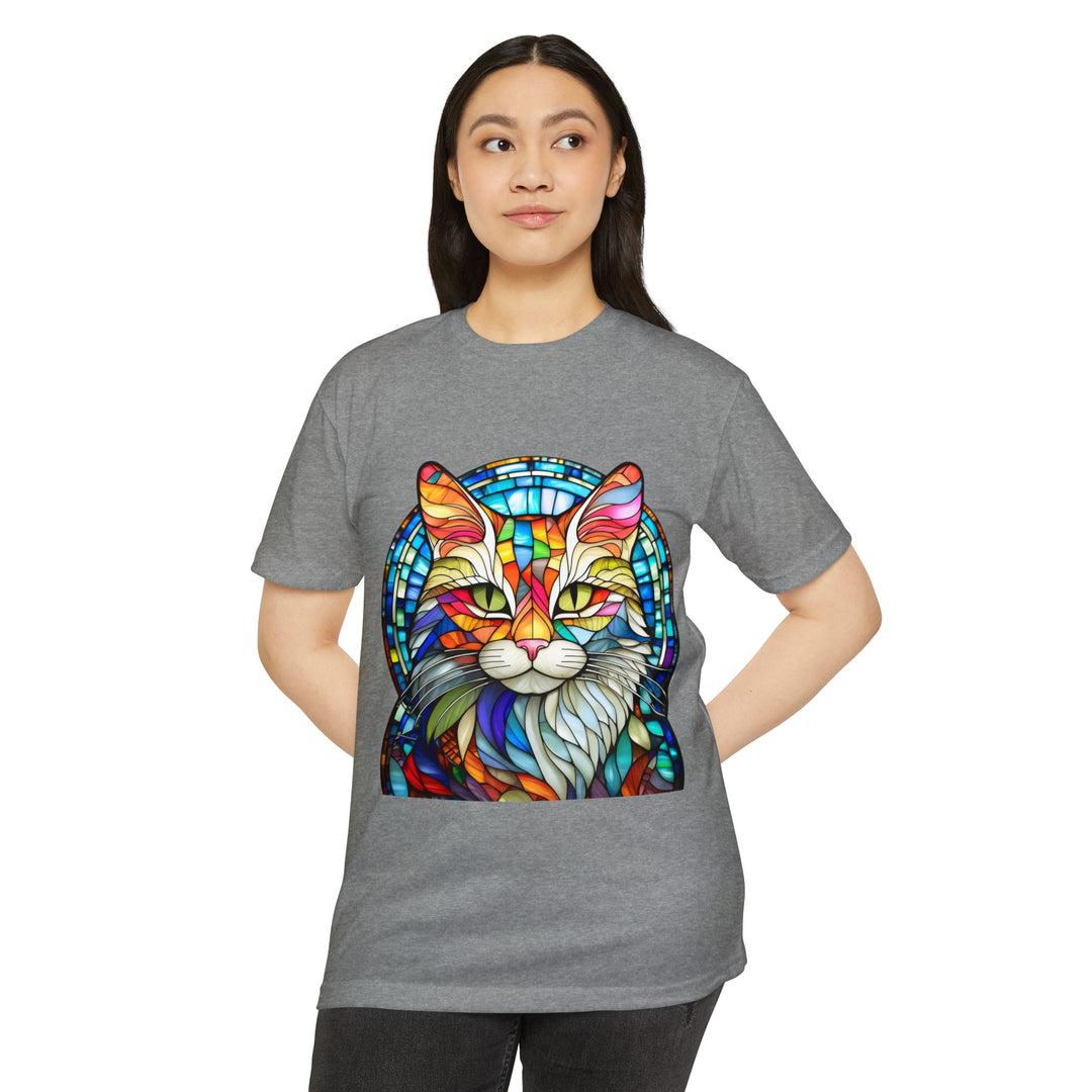 Stained Glass Cat T-Shirt - Kaleidoscope Cat Magic