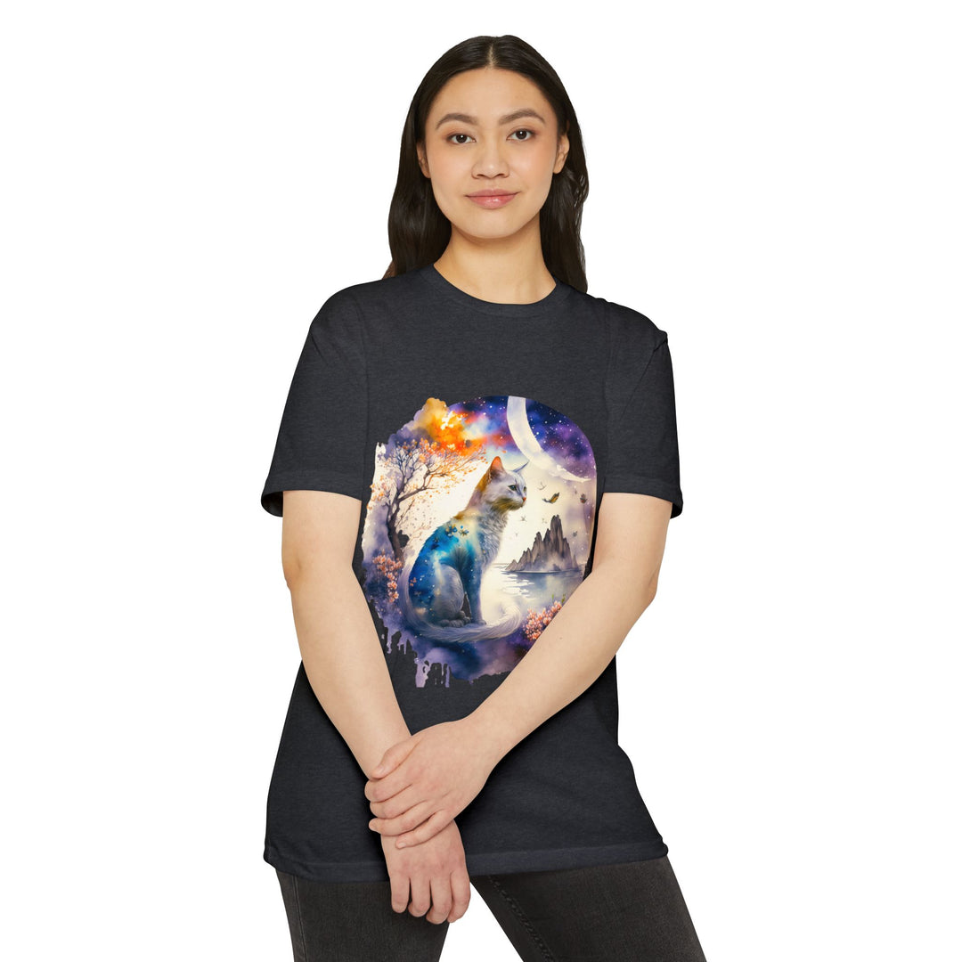 Cosmic Dreams Cat Top - Unisex Lunar Fantasy T-Shirt