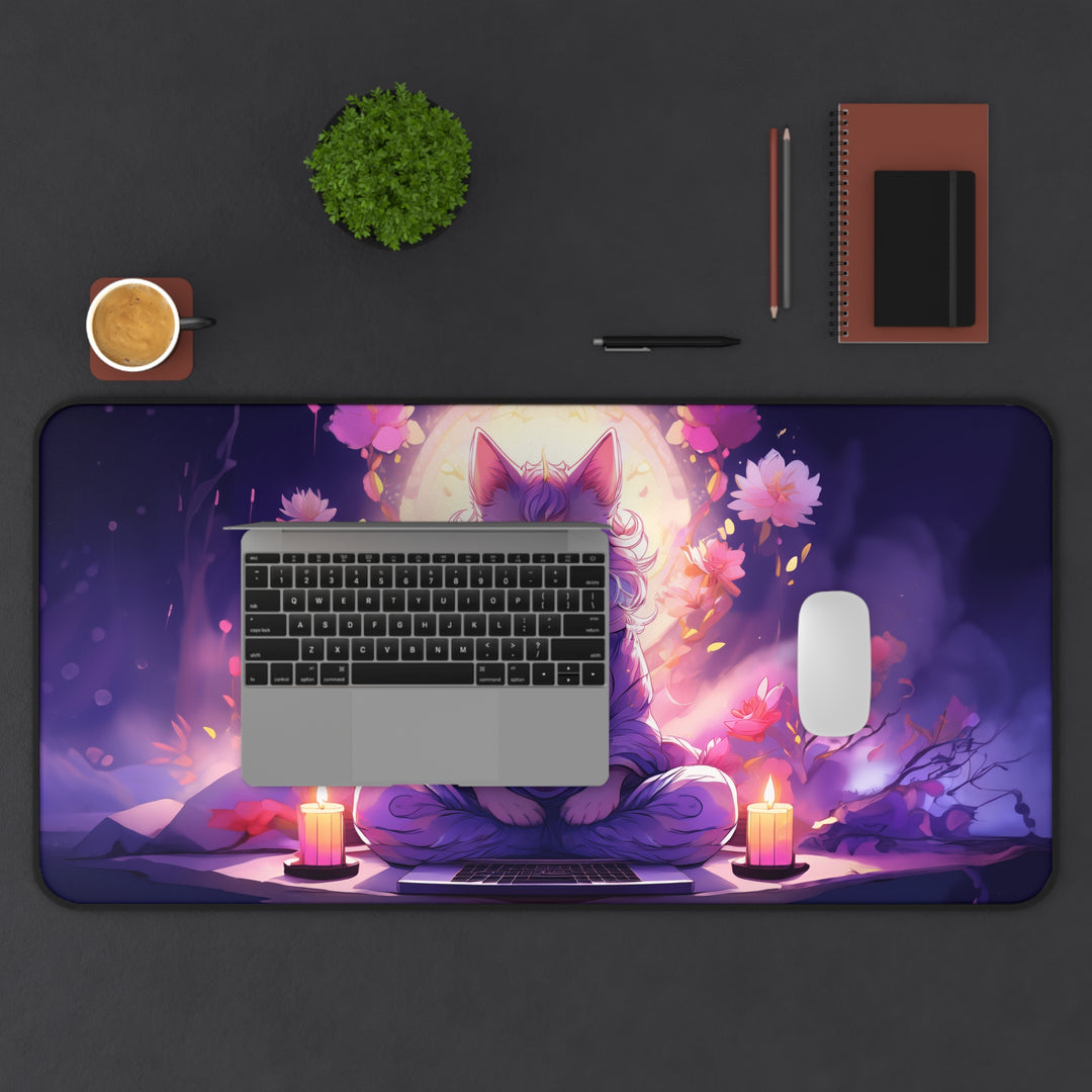 Zen Cat Desk Mat – Find Your Inner Calm in Every Workspace