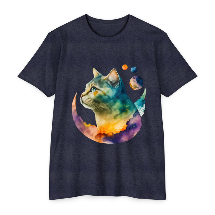 Lunar Cat Shirt - Celestial Feline Art Design