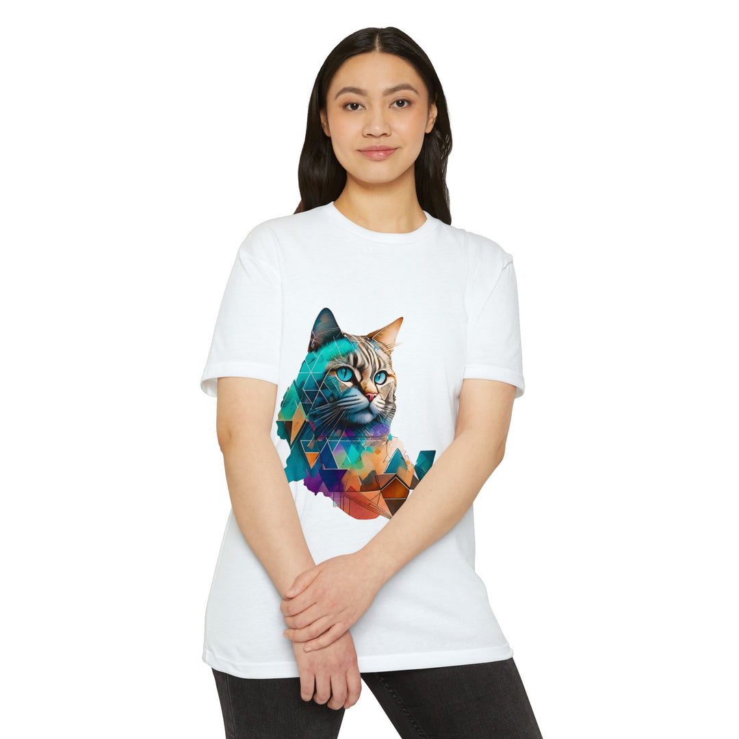 Geometric Illusions Cat Top - Unisex Abstract Art T-Shirt