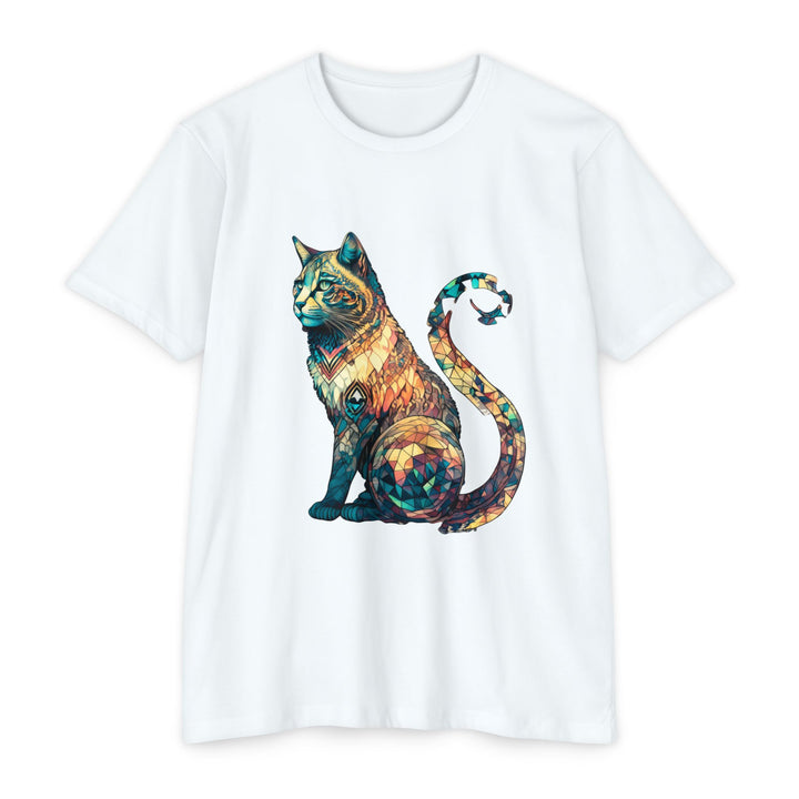 Geometric Feline Majesty Top - Stylish Unisex T-Shirt