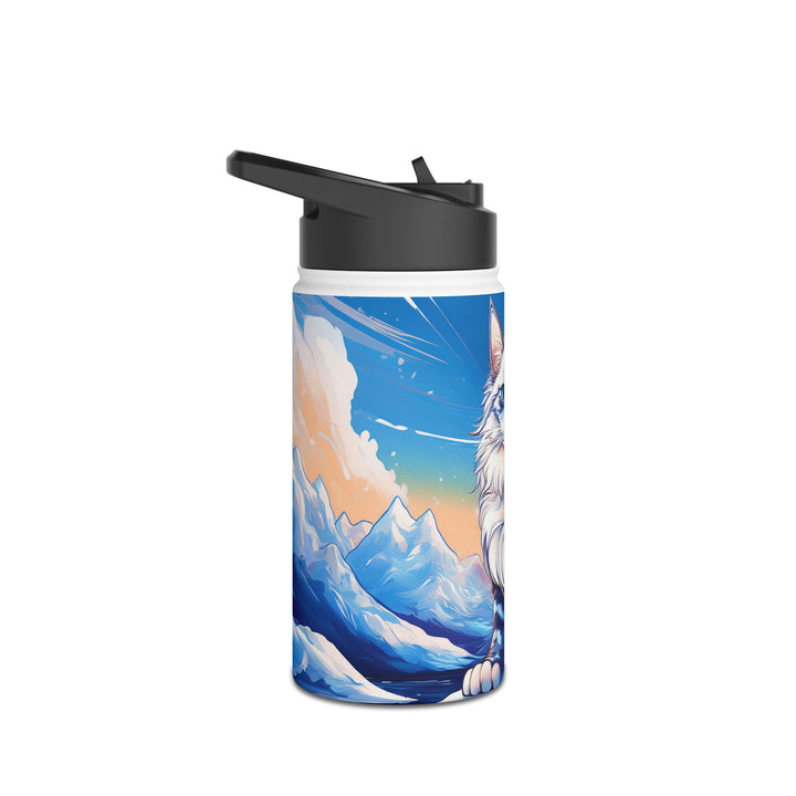 Majestic Mountain Cat Stainless Steel Water Bottle – Hydration for Every Adventure