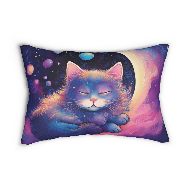 Celestial Dream Cat Lumbar Pillow – Drift into Cosmic Comfort