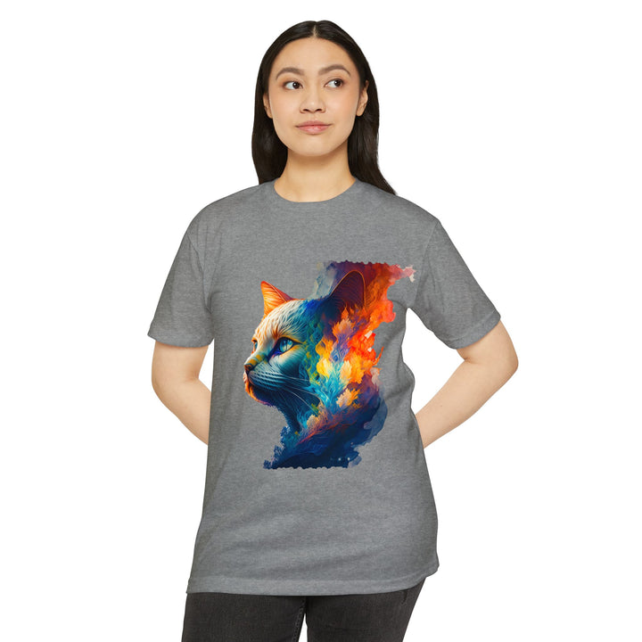 Ethereal Feline Majesty Art Top - Mystical Cat Design