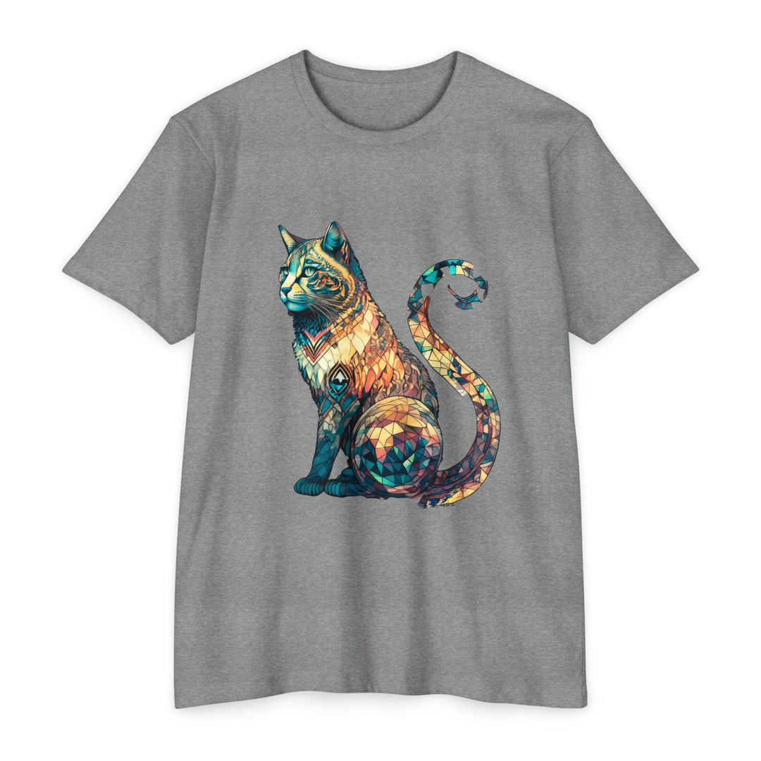 Geometric Feline Majesty Top - Stylish Unisex T-Shirt