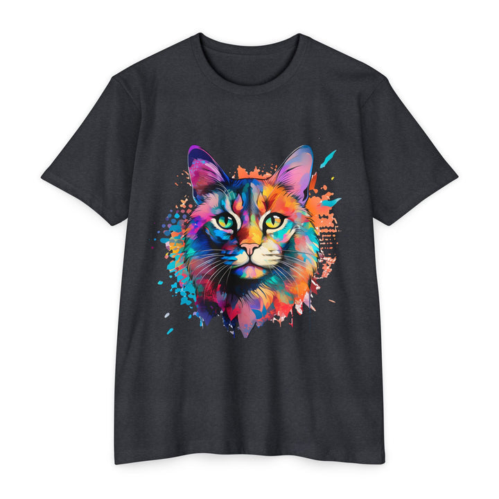 Colorful Cat Portrait Shirt - Abstract Feline Art