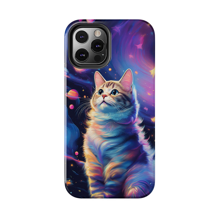 Cosmic Cat Tough Phone Case – Stellar Protection for Your Device