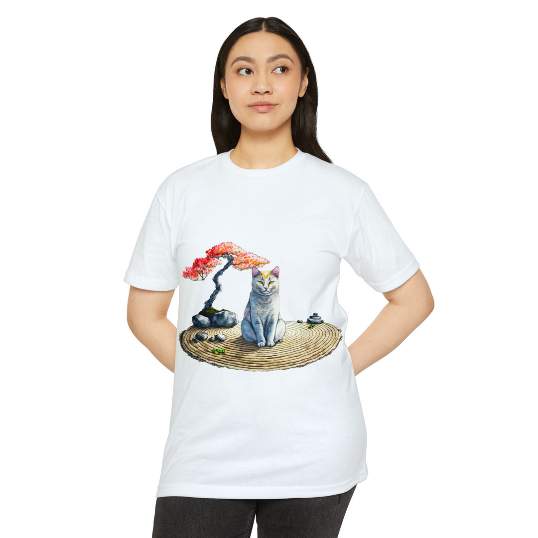 Peaceful Zen Garden Cat Shirt - Serene Feline Art Design