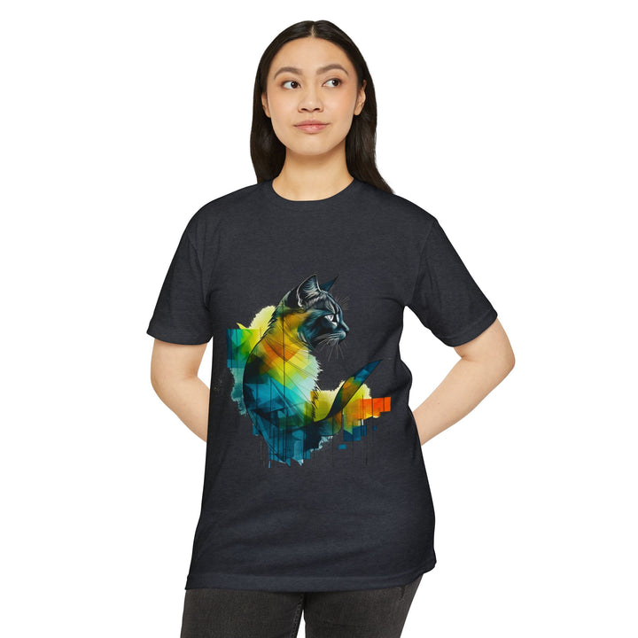 Spectral Cat Silhouette Top - Unisex Abstract Art T-Shirt