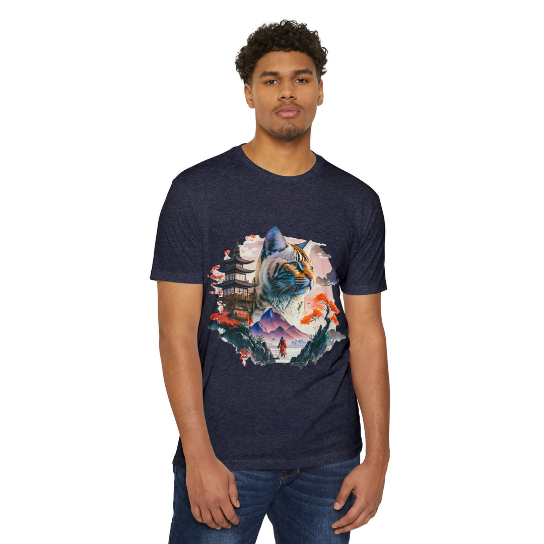 Samurai Spirit Cat Top - Unisex Traditional Art T-Shirt