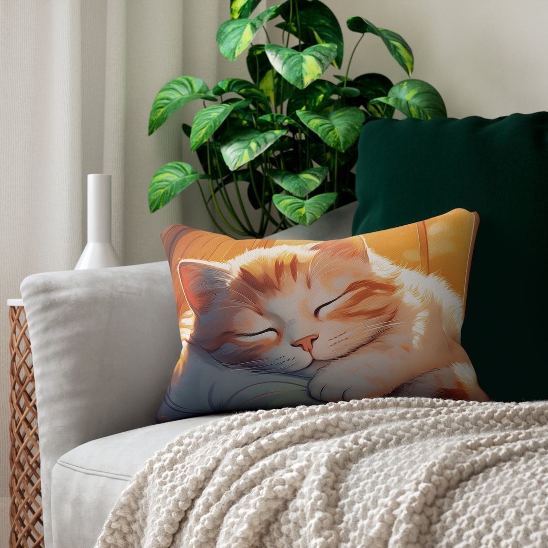 Cozy Slumber Cat Lumbar Pillow – Embrace Comfort and Calmness