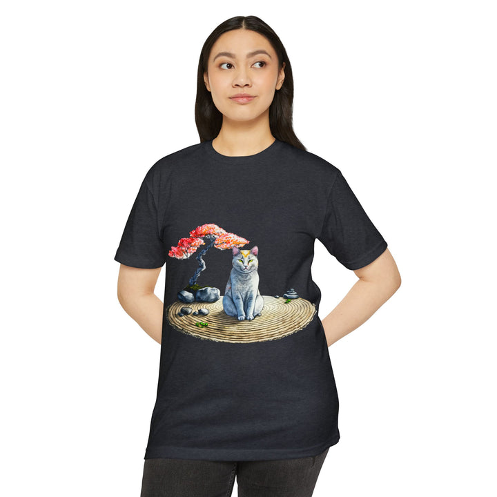 Peaceful Zen Garden Cat Shirt - Serene Feline Art Design