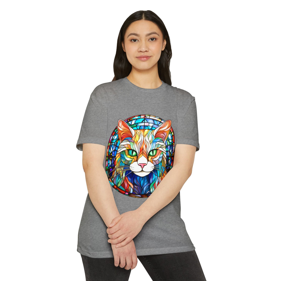 Stained Glass Cat T-Shirt - Kaleidoscope Cat Magic