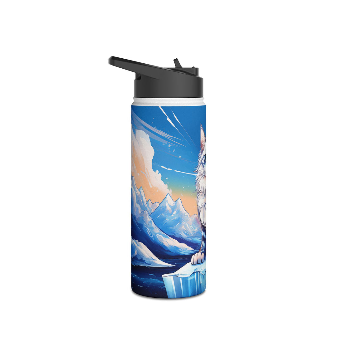 Majestic Mountain Cat Stainless Steel Water Bottle – Hydration for Every Adventure