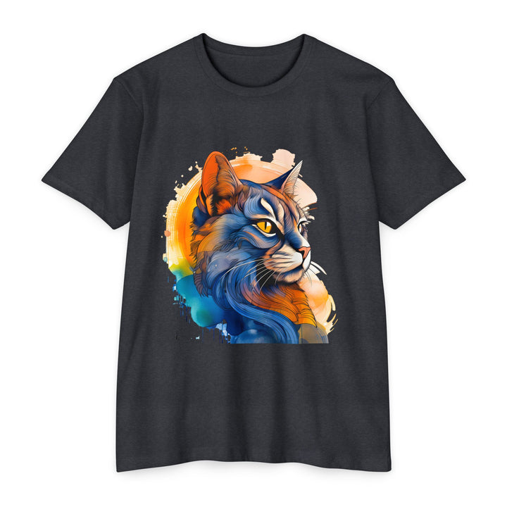 Sunset Gaze Cat Top - Unisex Vivid Portrait T-Shirt