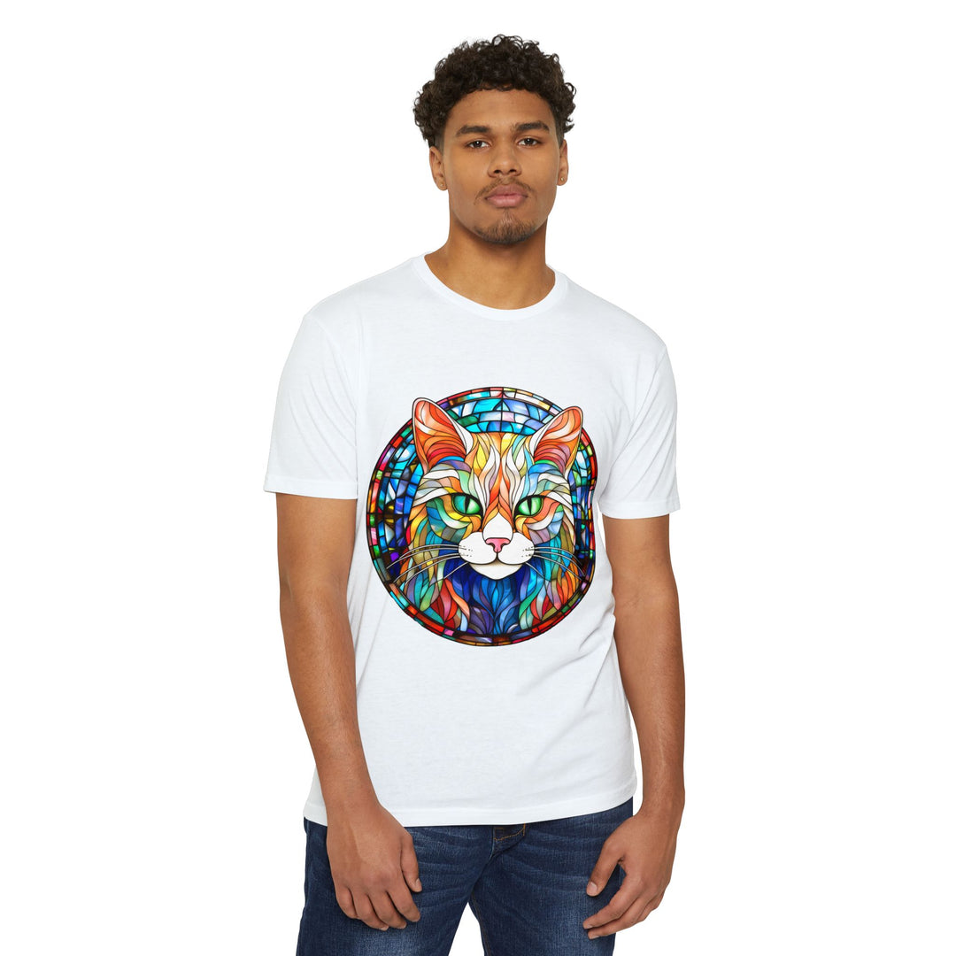 Stained Glass Cat T-Shirt - Kaleidoscope Cat Magic