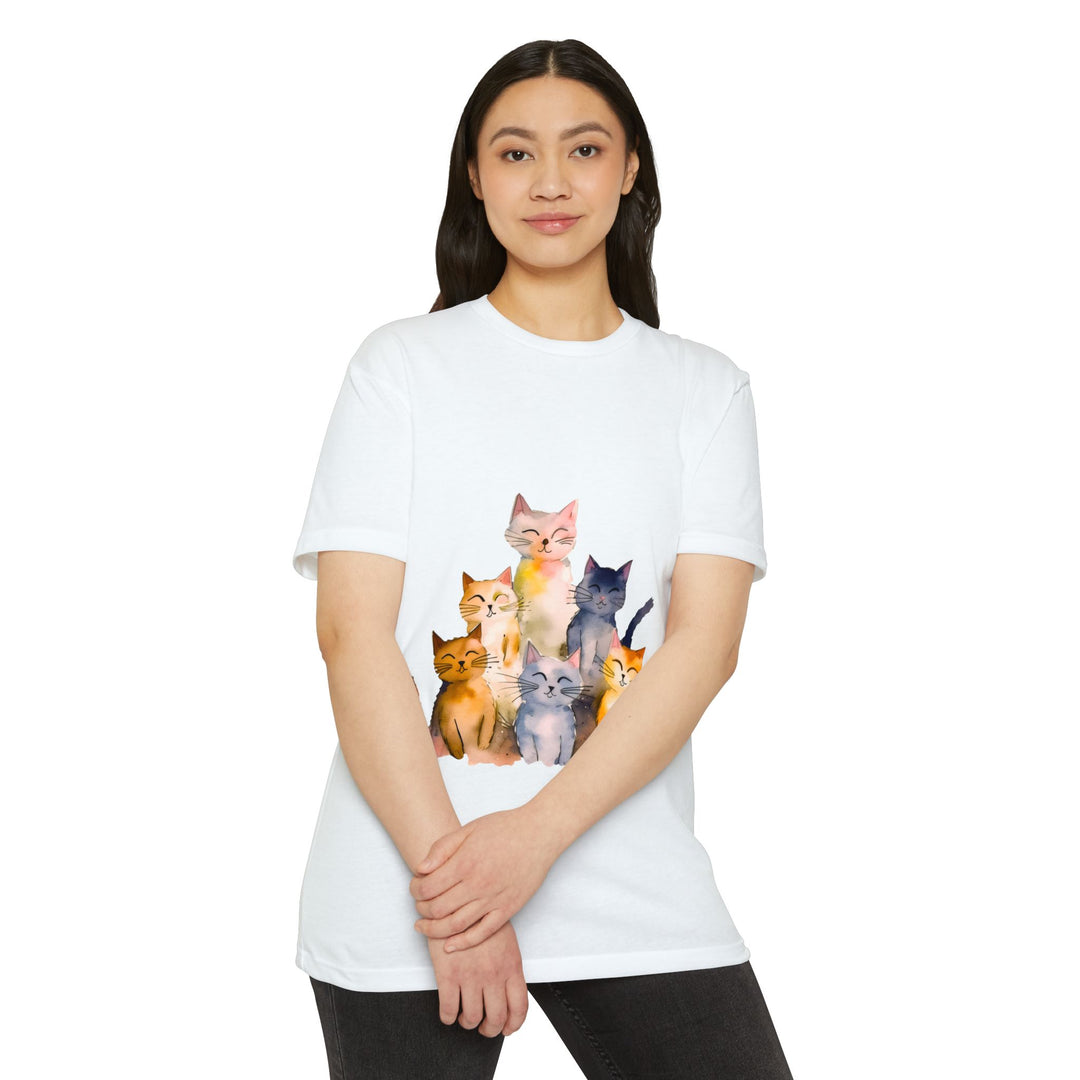 Charming Cat Family Shirt - Adorable Feline Gathering Design