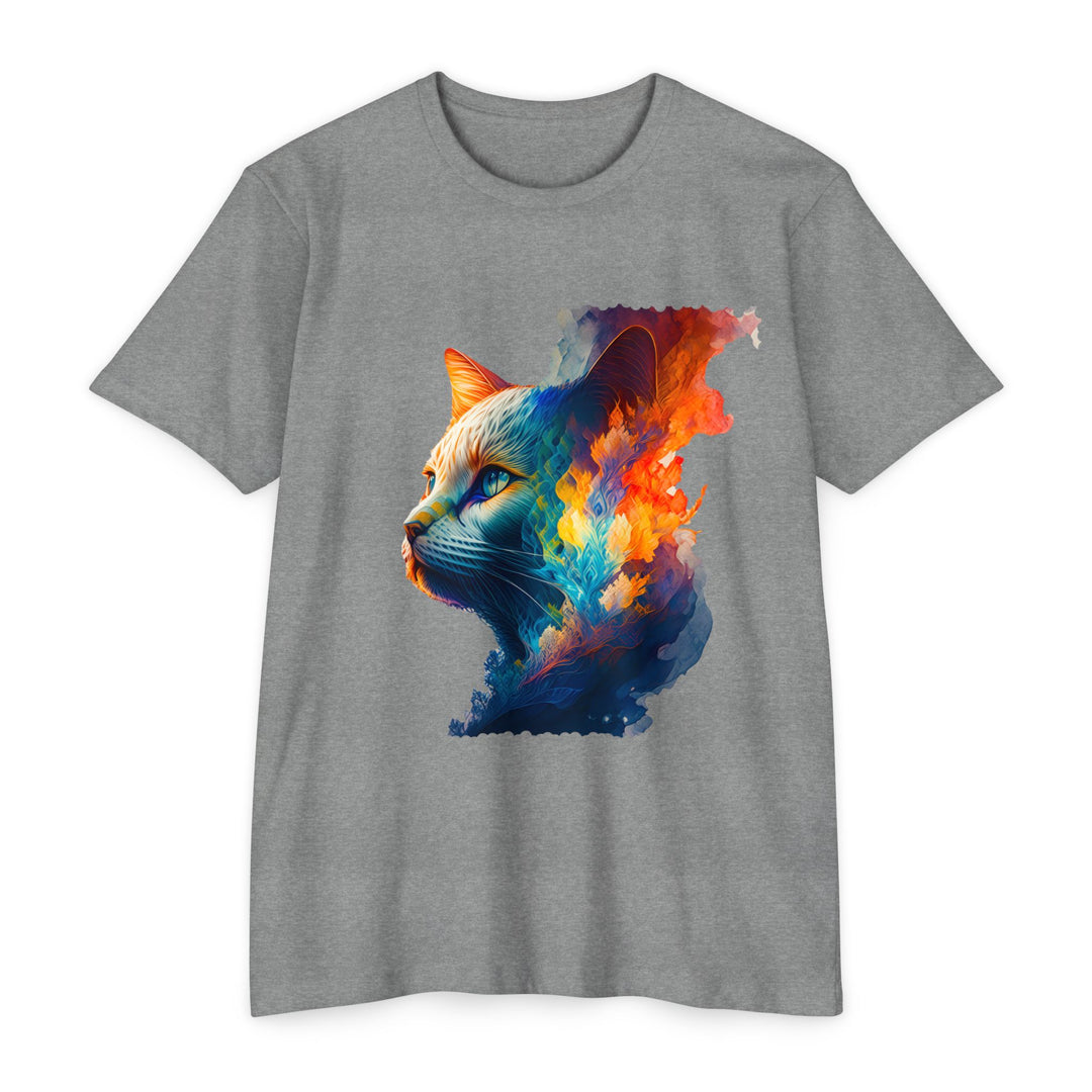 Ethereal Feline Majesty Art Top - Mystical Cat Design