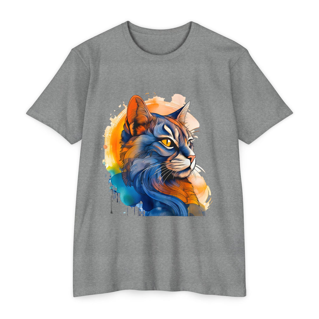 Sunset Gaze Cat Top - Unisex Vivid Portrait T-Shirt