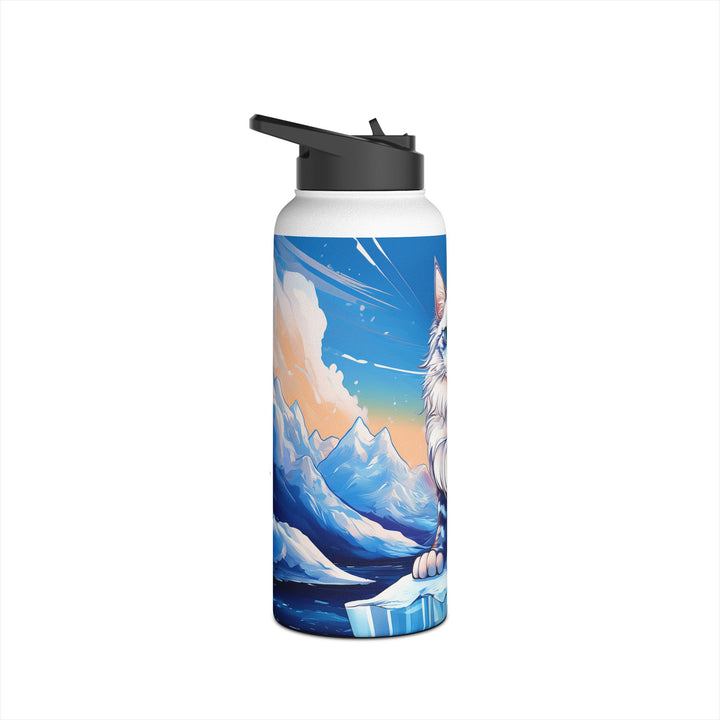 Majestic Mountain Cat Stainless Steel Water Bottle – Hydration for Every Adventure