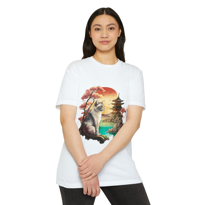 Zen Garden Cat Top - Unisex Serene Landscape T-Shirt