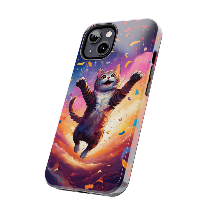 Celebration Cat Tough Phone Case – Bold Protection with a Burst of Fun