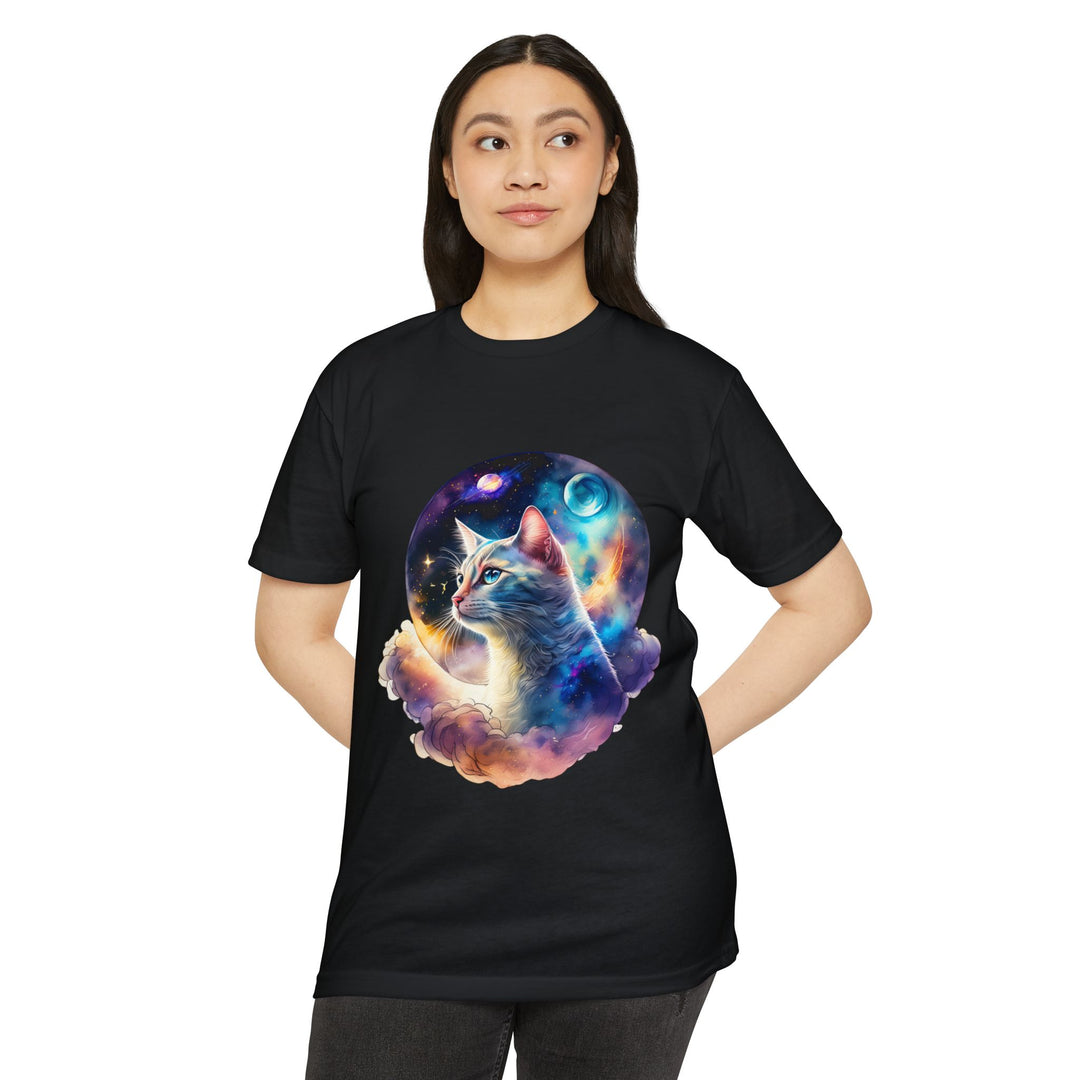 Celestial Cat Dreams Shirt - Mystical Galaxy Design