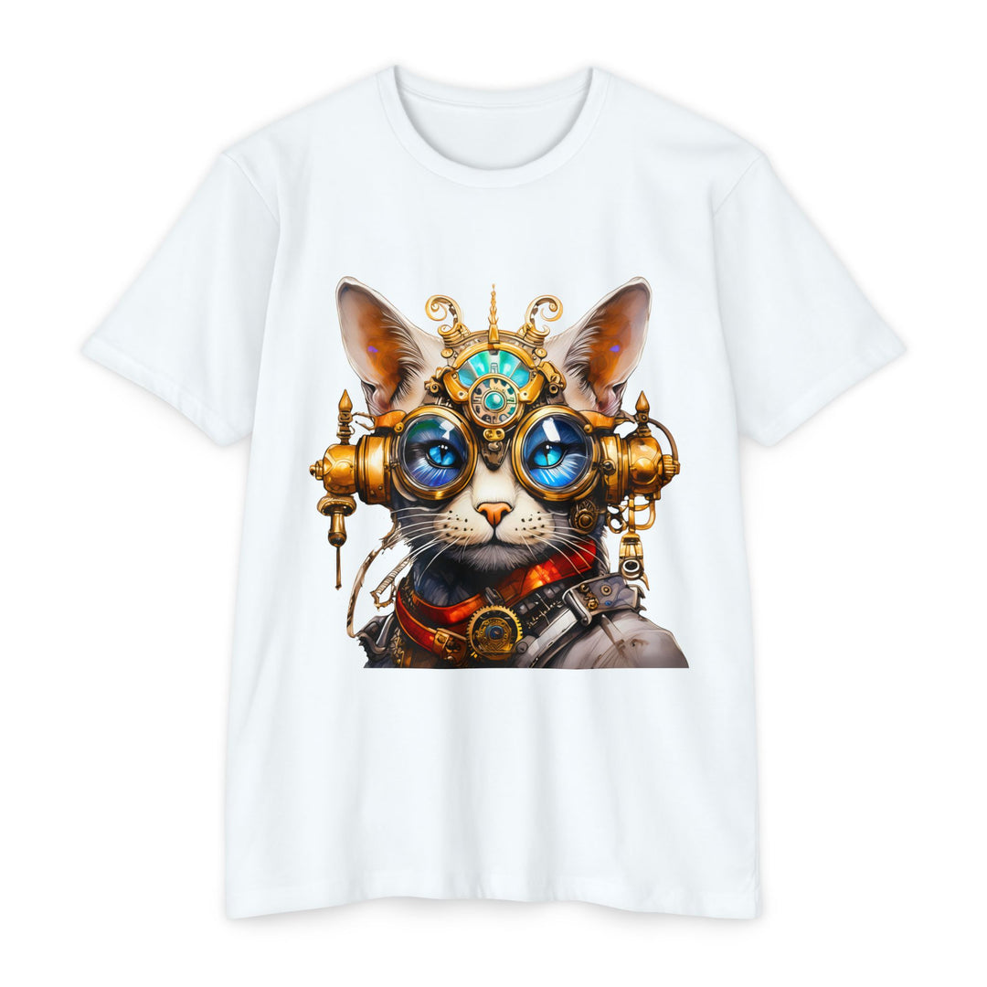 Steampunk Cat Art Shirt - Mechanical Feline Fantasy