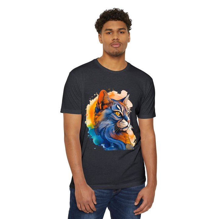 Sunset Gaze Cat Top - Unisex Vivid Portrait T-Shirt