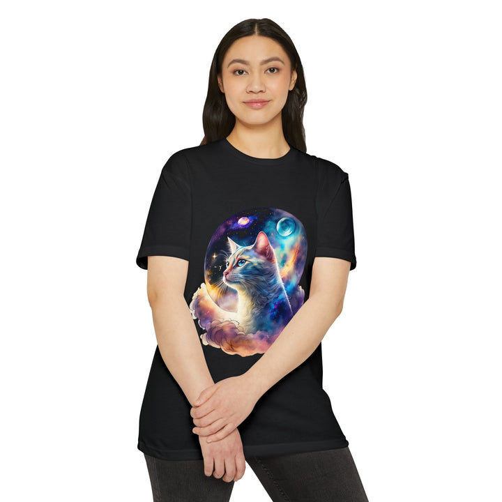 Celestial Cat Dreams Shirt - Mystical Galaxy Design