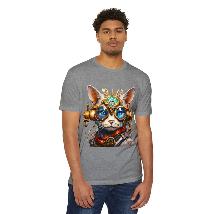 Steampunk Cat Art Shirt - Mechanical Feline Fantasy