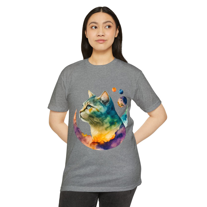 Lunar Cat Shirt - Celestial Feline Art Design