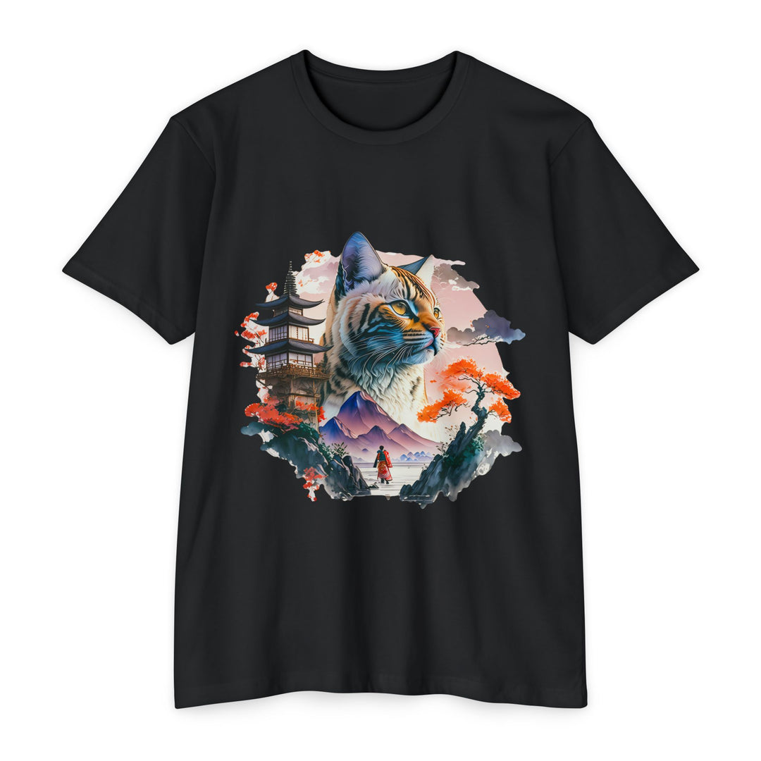 Samurai Spirit Cat Top - Unisex Traditional Art T-Shirt