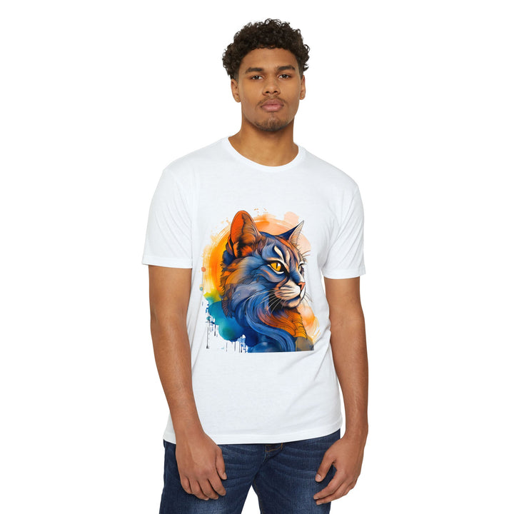 Sunset Gaze Cat Top - Unisex Vivid Portrait T-Shirt