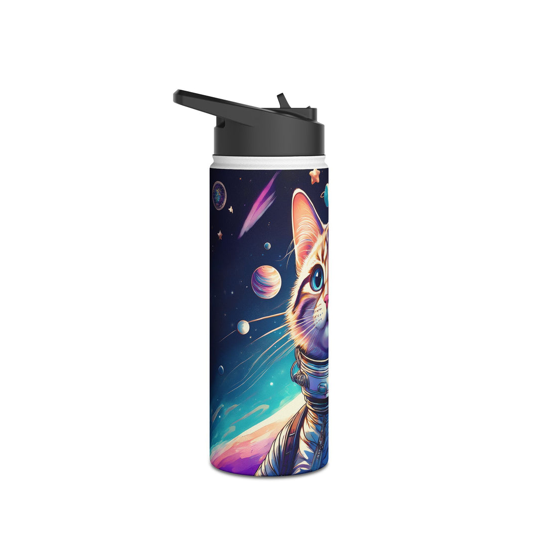 Cosmic Explorer Cat Stainless Steel Water Bottle – Out of This World Hydration