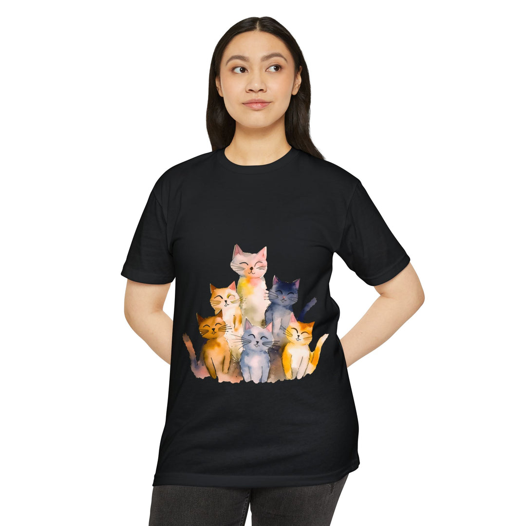 Charming Cat Family Shirt - Adorable Feline Gathering Design