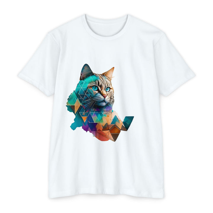 Geometric Illusions Cat Top - Unisex Abstract Art T-Shirt