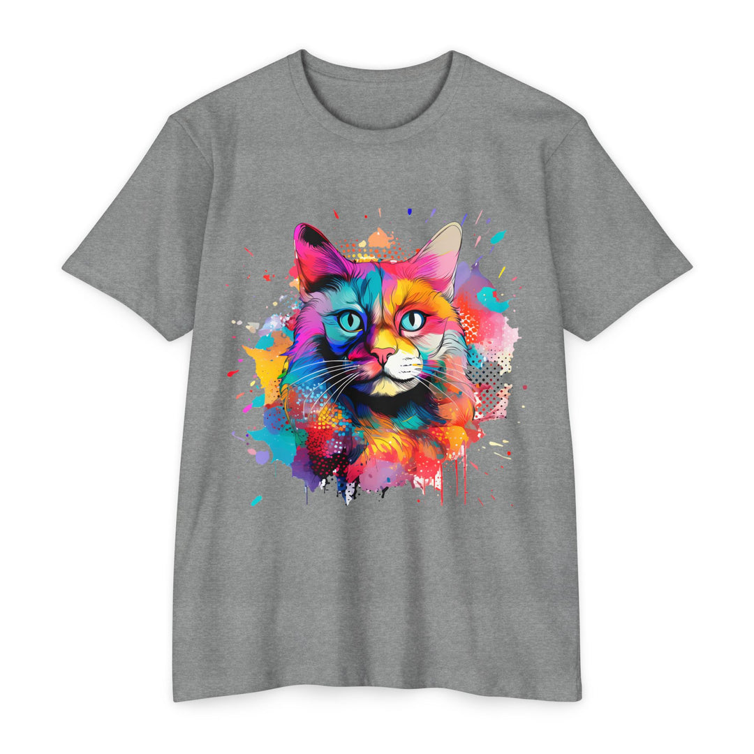 Color Burst Cat Top - Unisex Vibrant Art T-Shirt