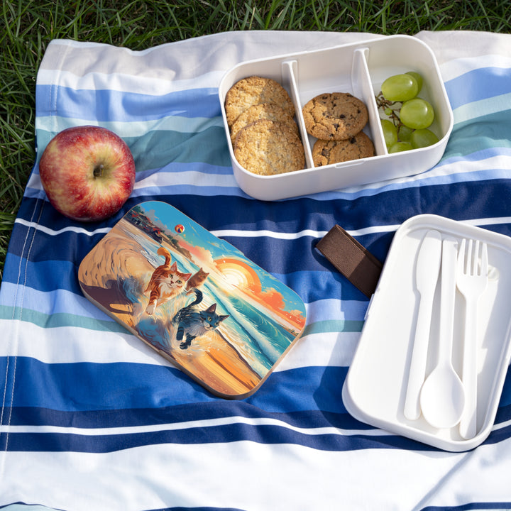 Sunset Beach Cat Bento Box – Vibrant & Eco-Friendly Lunch Companion