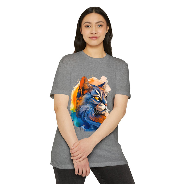 Sunset Gaze Cat Top - Unisex Vivid Portrait T-Shirt