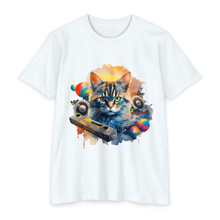 Retro Beats Feline Top - Stylish Unisex T-Shirt