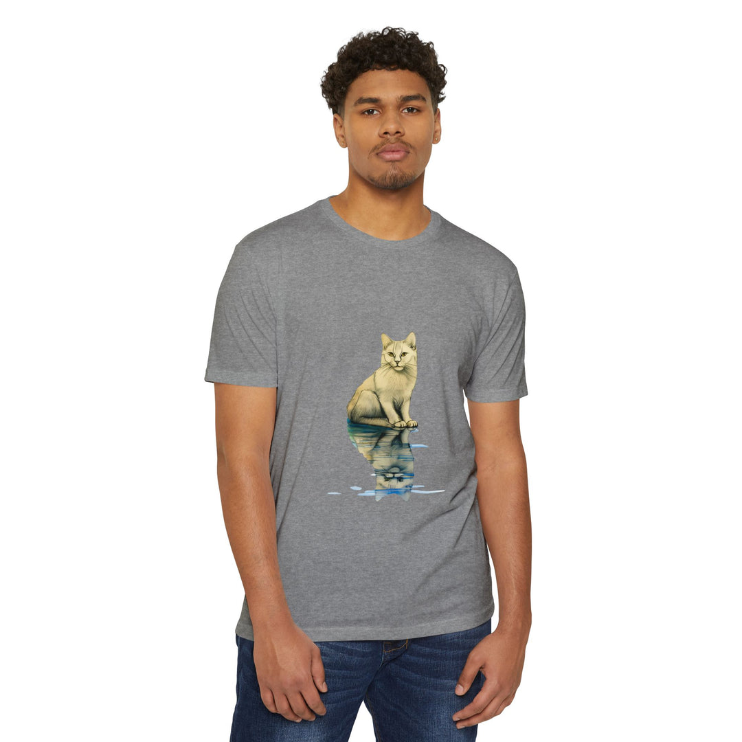 Reflective Feline T-Shirt - Subtle Cat Art