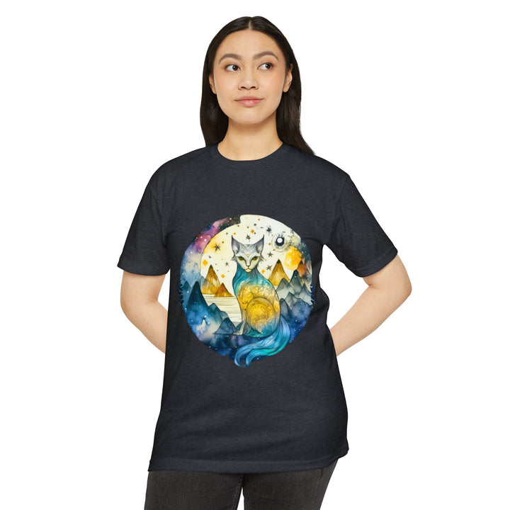 Mystical Moon Cat Top - Unisex Celestial Journey T-Shirt