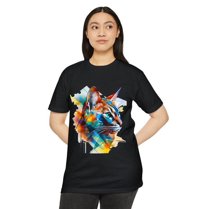 Kaleidoscope Vision Cat Top - Unisex Geometric Art T-Shirt