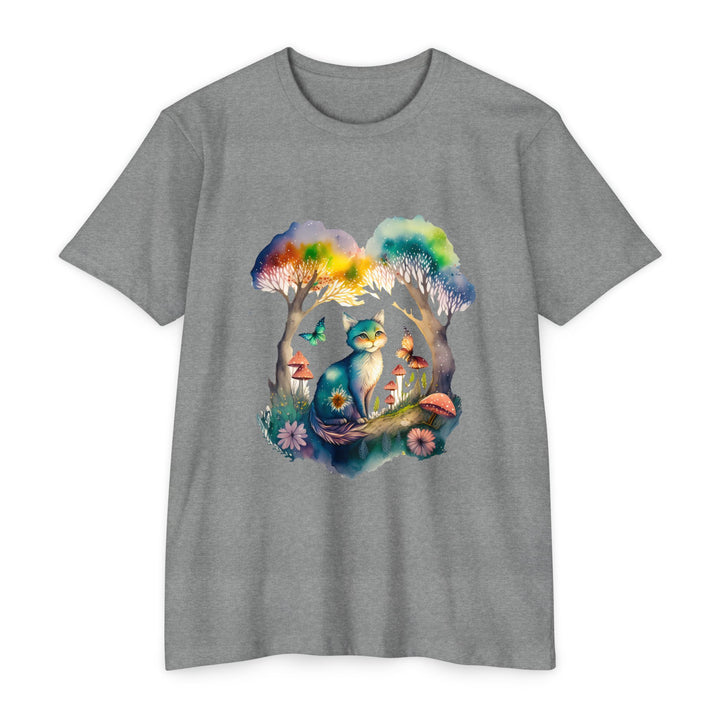 Enchanted Forest Cat Top - Whimsical Feline Art