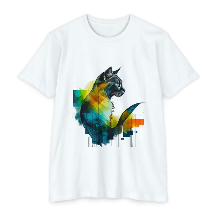 Spectral Cat Silhouette Top - Unisex Abstract Art T-Shirt